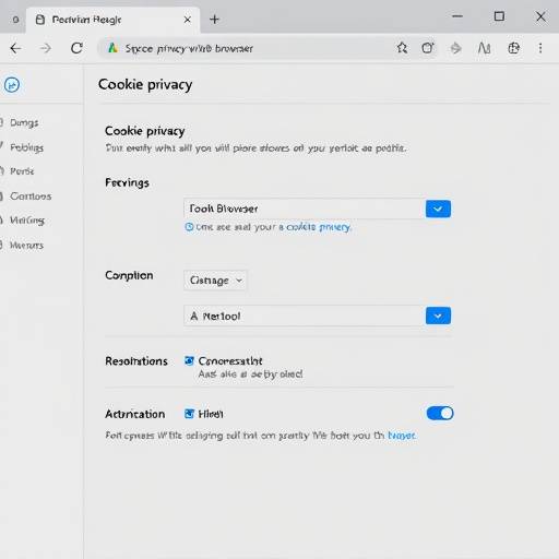 Cookie settings in a web browser